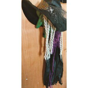 Witch Halloween Decor Wall Hanging Sound Light Red Eyes Touch Activated Hackles